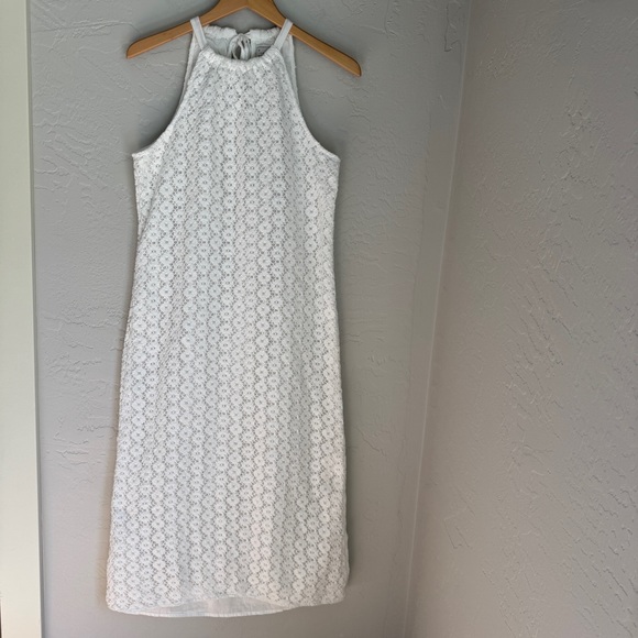 A New Day Dress Women's Boho White Lace Sleeveless Side‎ Split Maxi Dress Size M - Picture 10 of 10